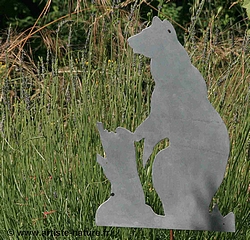 Silhouette ours debout en zinc vieilli 0,75/10em