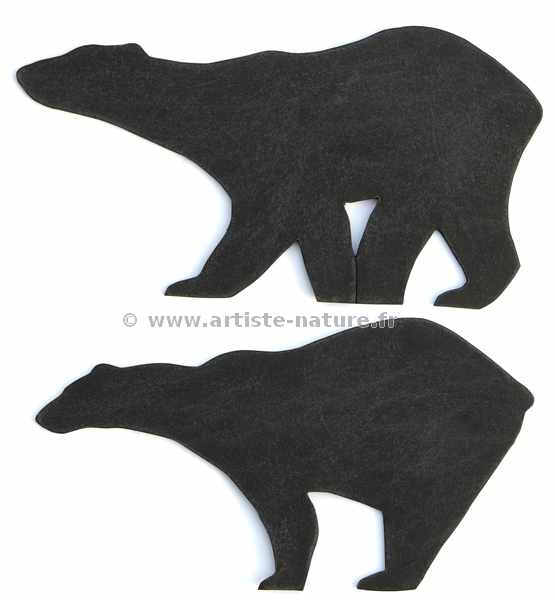 decor deux ours blanc façon ardoise noir