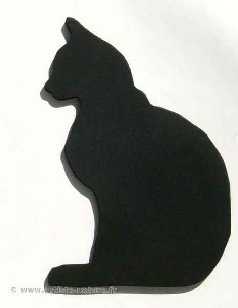 Deco chat  noir de profil