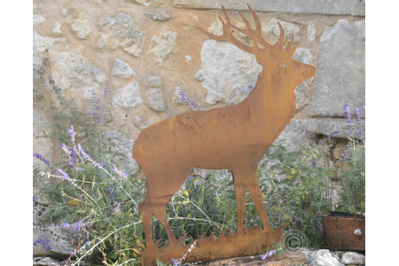 Silhouette de Cerf  en acier corten 1,5mm