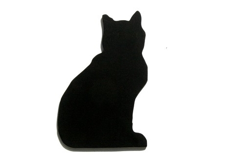 Silhouette chat assis en metal,acier noir