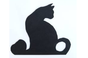 Silhouette chat joueur en metal,acier noir