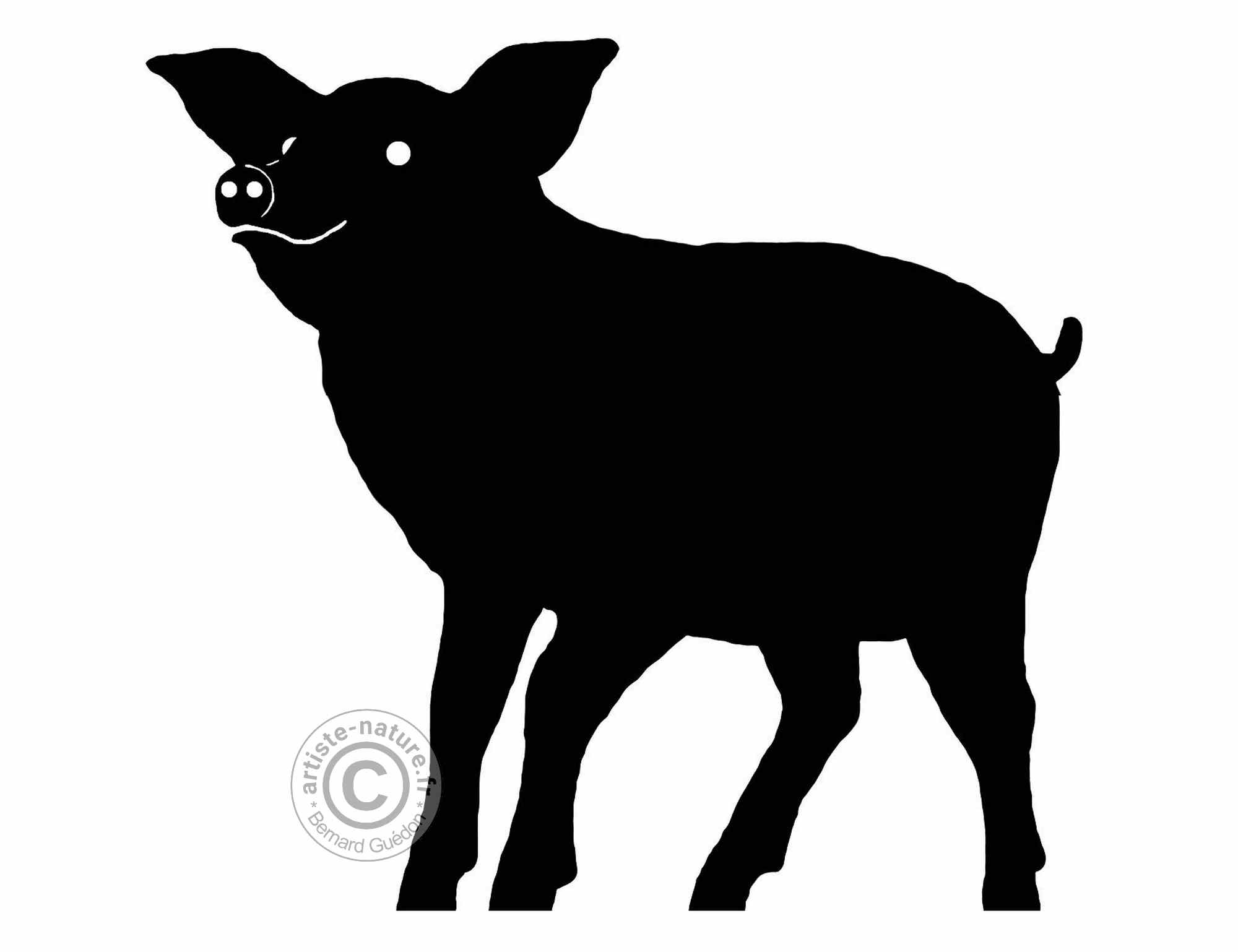 Cochon en acier corten ou acier noir Cochon en acier corten ou acier noir