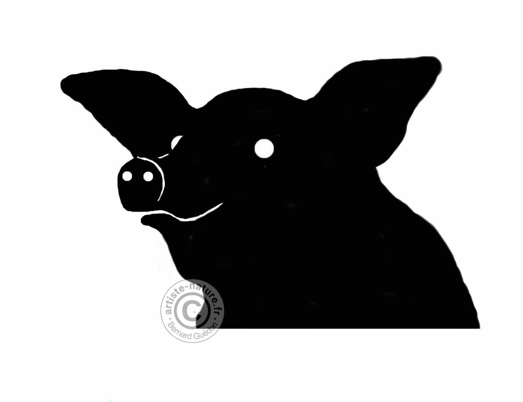 Cochon en acier corten ou acier noir Cochon en acier corten ou acier noir