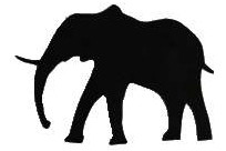 Décor éléphant d'Afrique en acier noir ou zinc vieilli