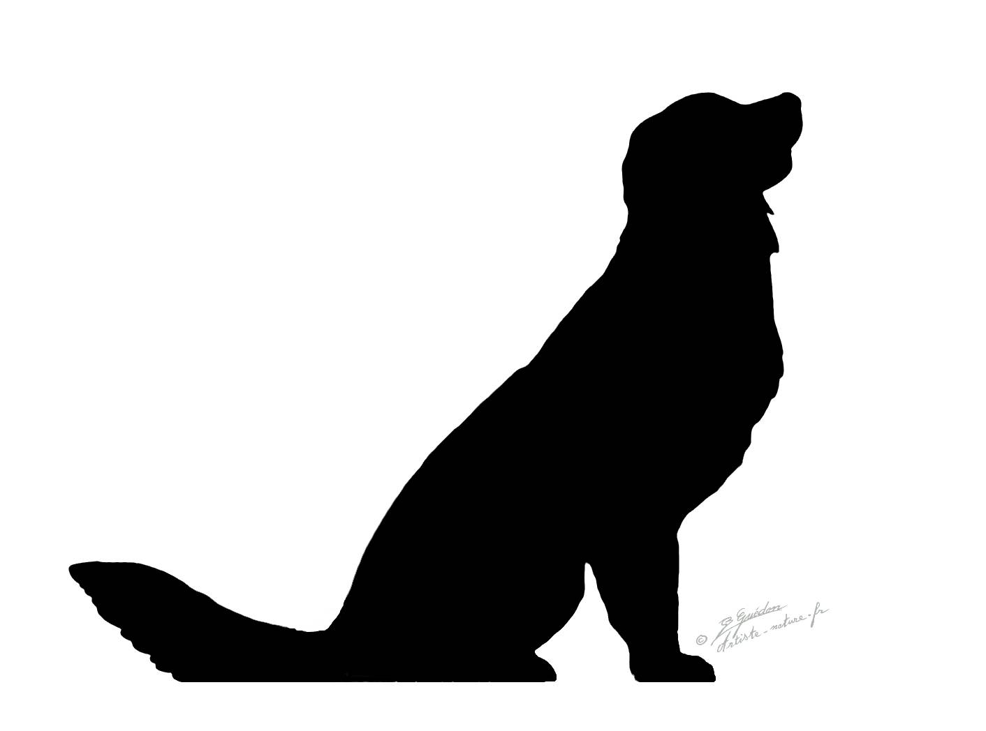 Silhouette chien Golden Retriever en acier