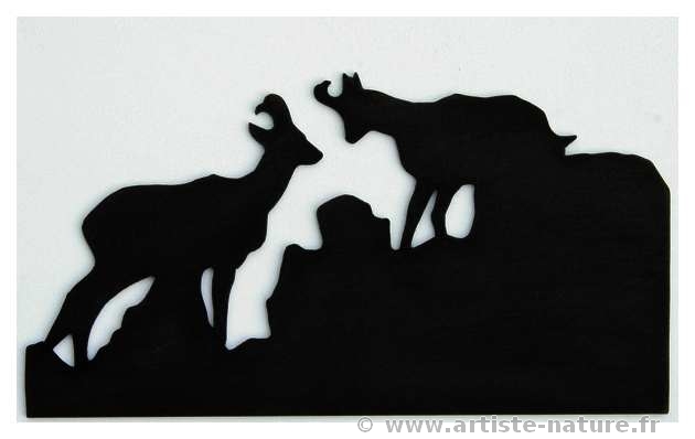 Silhouette chamois en acier