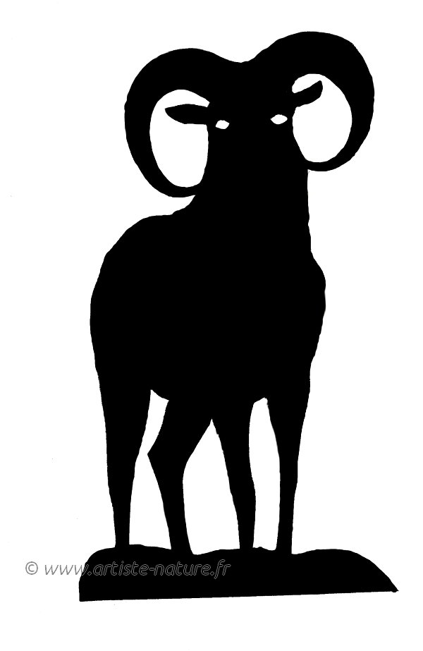Décor Mouflon en acier noir