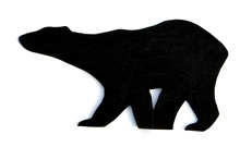 Déco ours polaire en acier noir ou zinc vieilli