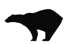 Déco ours blanc en acier noir ou zinc vieilli