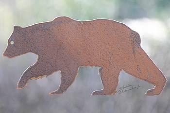 Decor ours en acier rouillé corten