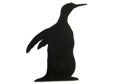 Décor pingouin en acier noir ou zinc vieilli