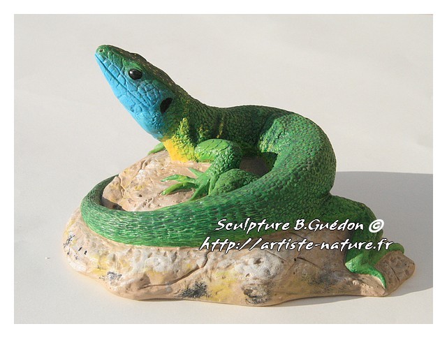 Sculpture Lézard Vert Bernard Guédon