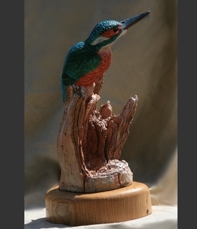 Sculpture oiseau d'un Martin pêcheur